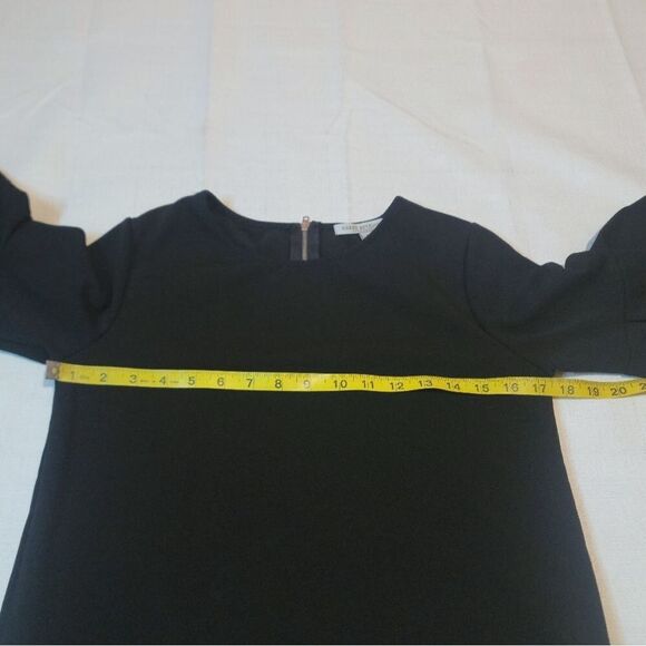 Green Envelope Black Ruffle Bell Sleeve Top Size Small - Picture 7 of 10